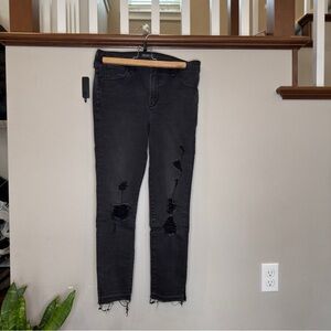 Abercrombie & Fitch Black Distressed Skinny Jeans